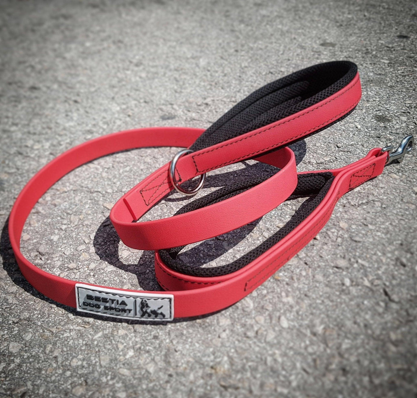 BESTIA DOG SPORT dual handle leash Red-2