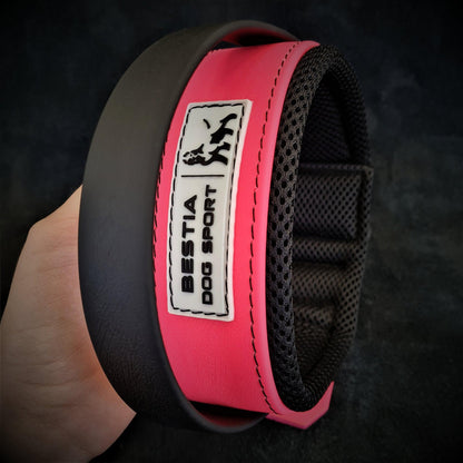 BESTIA DOG SPORT HANDLE COLLAR NEON PINK-2