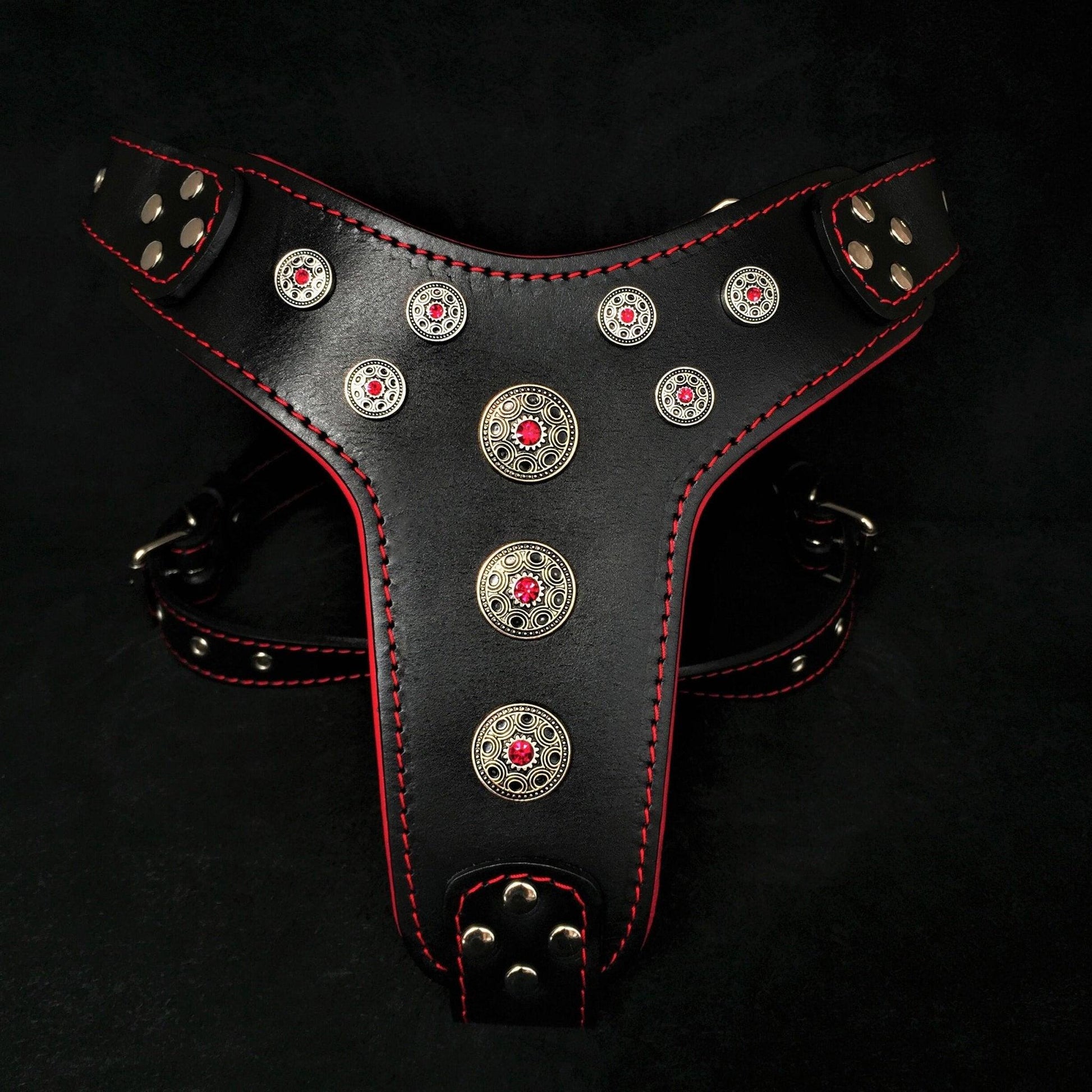 ''Bijou'' harness Black & Red for big dogs-0