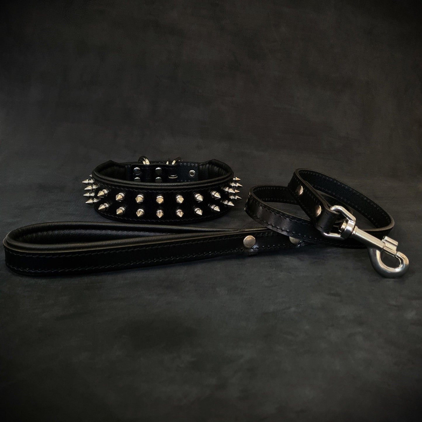 "Frenchie" Set- collar & leash. Black-0