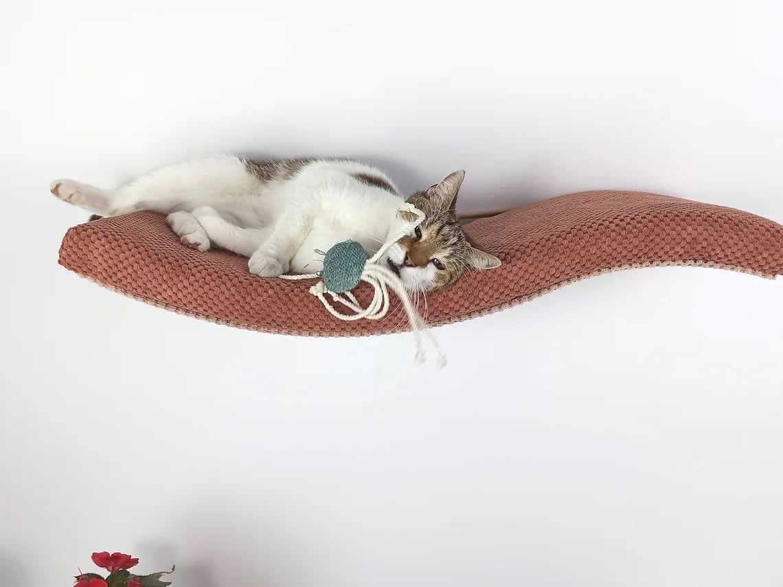 Cat Wall Shelf – Playful Curve Left 100 cm SH-M-W100UL-19