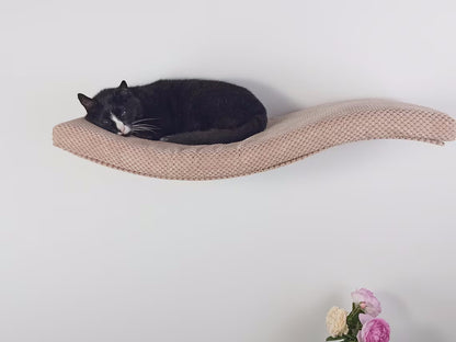 Cat Wall Shelf – Playful Curve Left 100 cm SH-M-W100UL-18