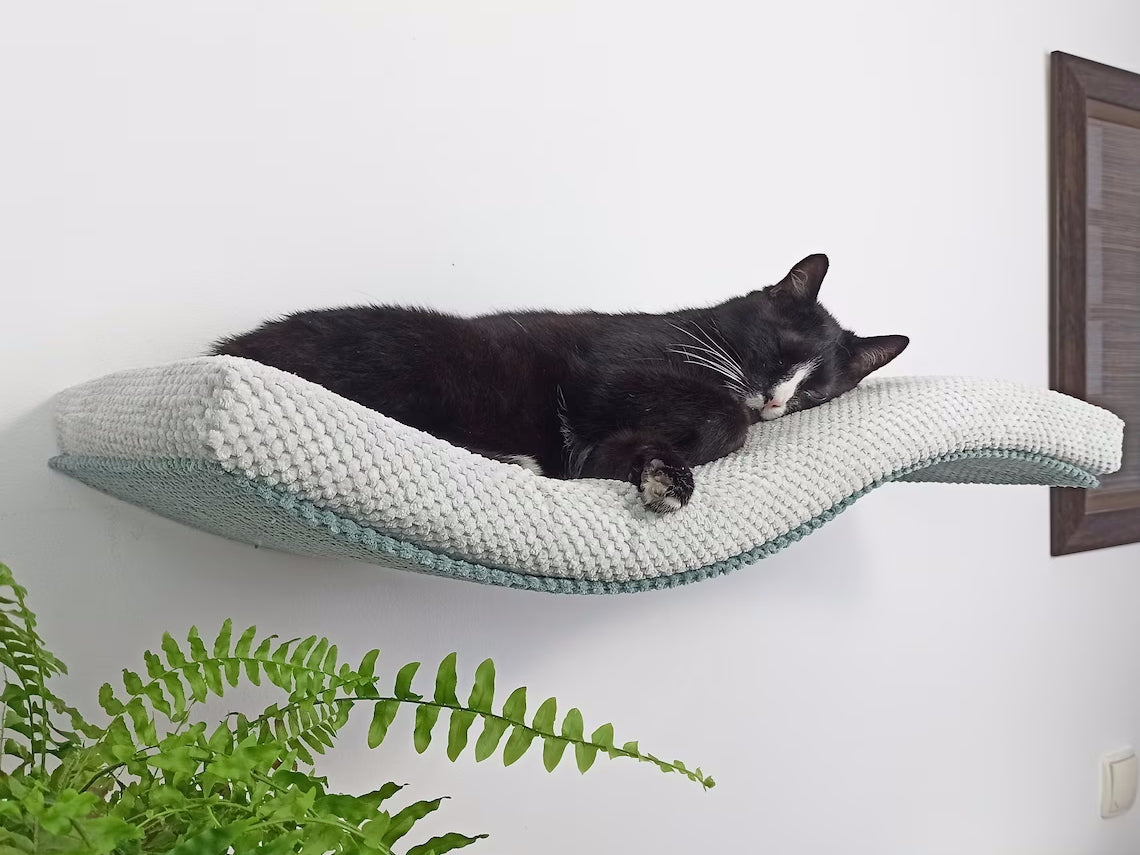 Cat Wall Shelf – Playful Curve Left 100 cm SH-M-W100UL-16