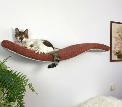 Cat Wall Metal Base Shelf WAVE 95 UL Unsymmetrical Left