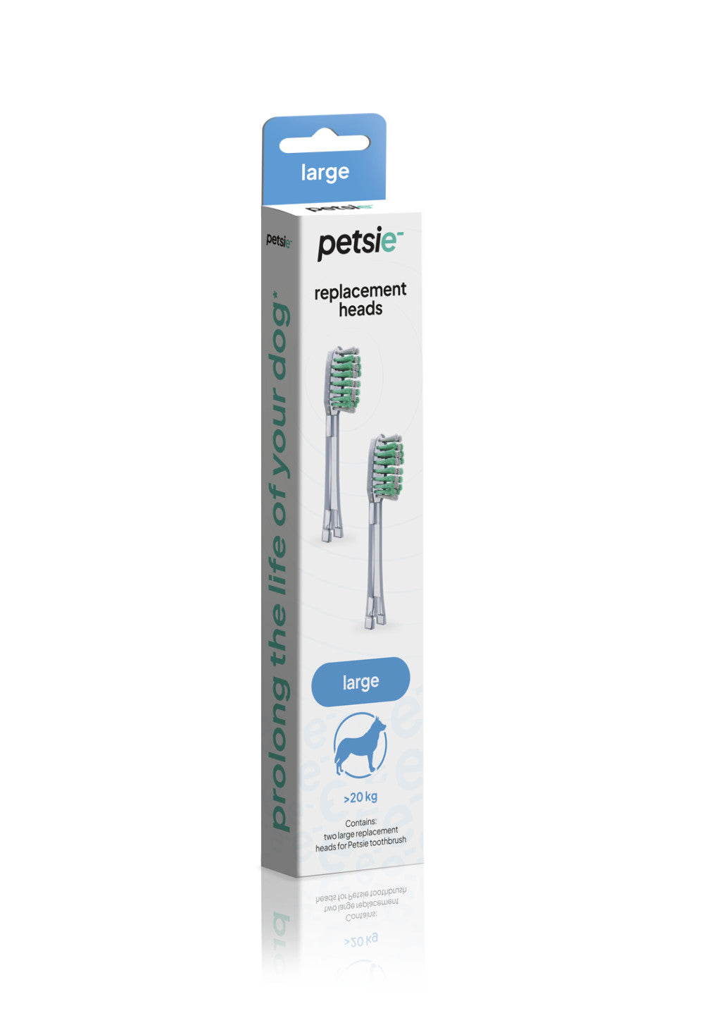 2 replacement heads for Petsie dog toothbrush (size L 20+kg)-3