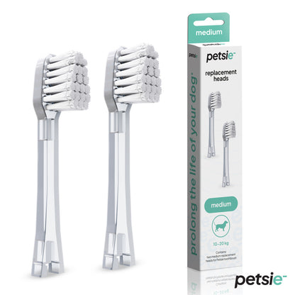 2 replacement heads for Petsie dog toothbrush (size M 10-20kg)-0