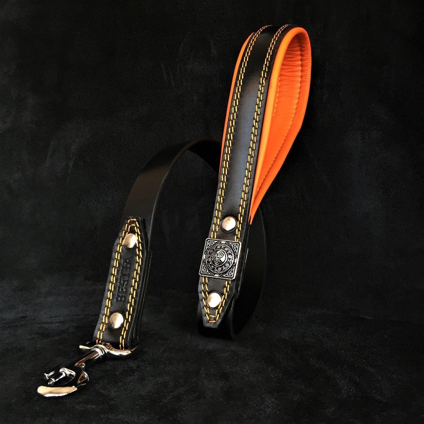 The "Eros" Black & Orange leash-0