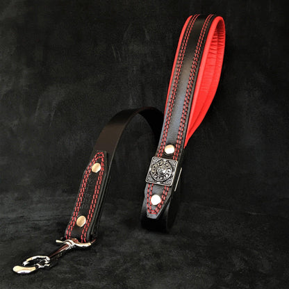 The "Eros" collar 2.5 inch wide black & red-1