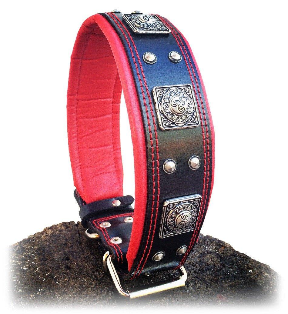 The "Eros" collar 2.5 inch wide black & red-3