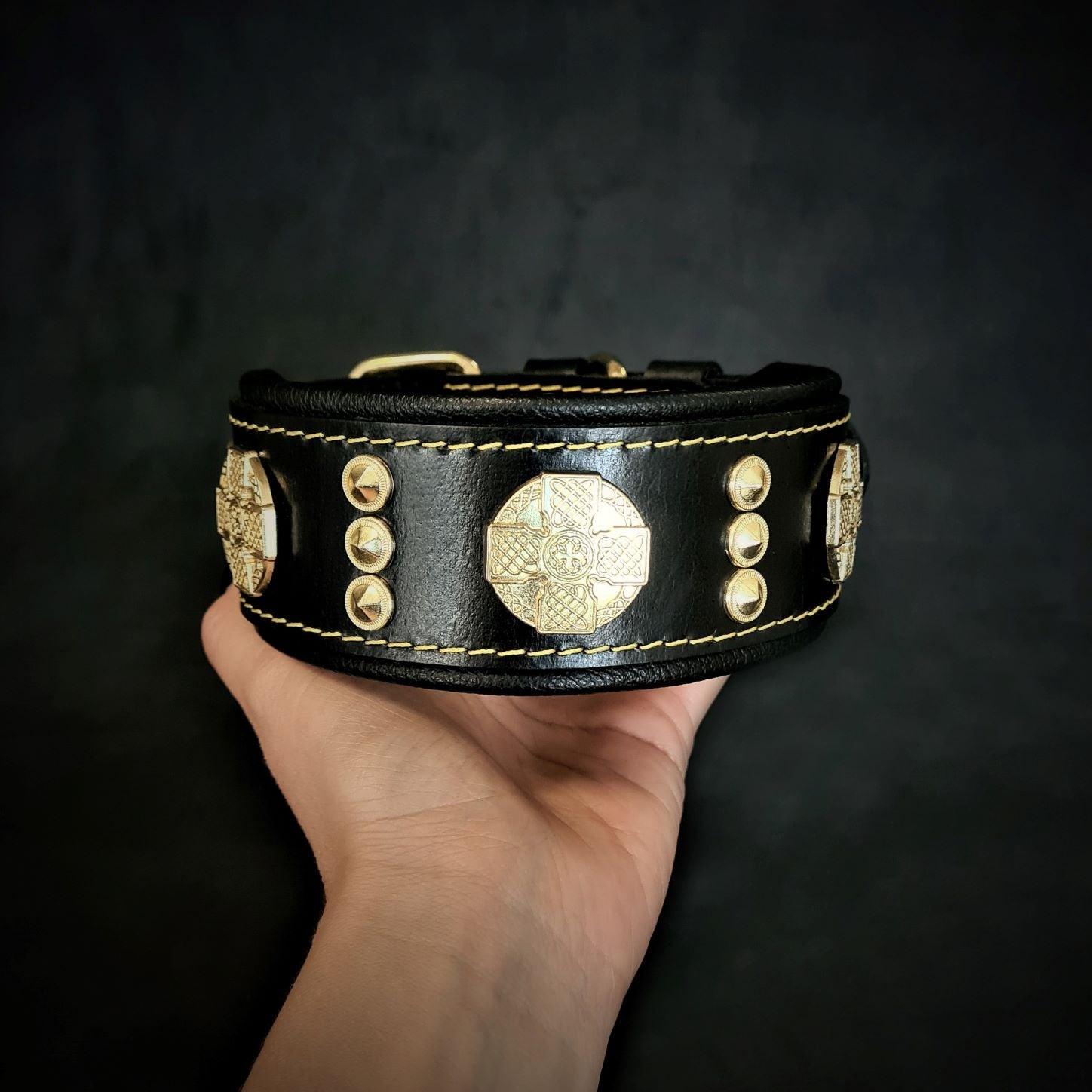 The "Maximus" collar 2 inch wide gold decoration-1