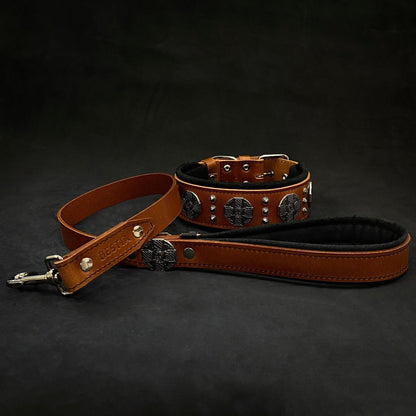 The "Maximus" collar 2.5 inch wide black & silver-3