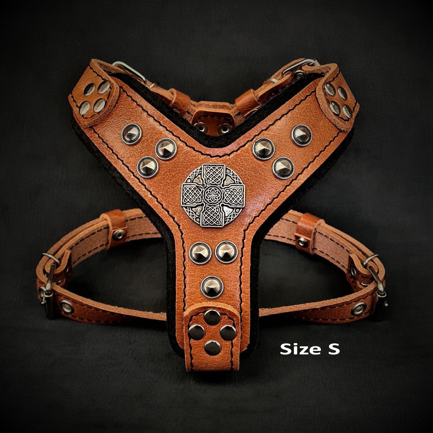 The ''Maximus'' harness brown & silver Small to Medium Size-1