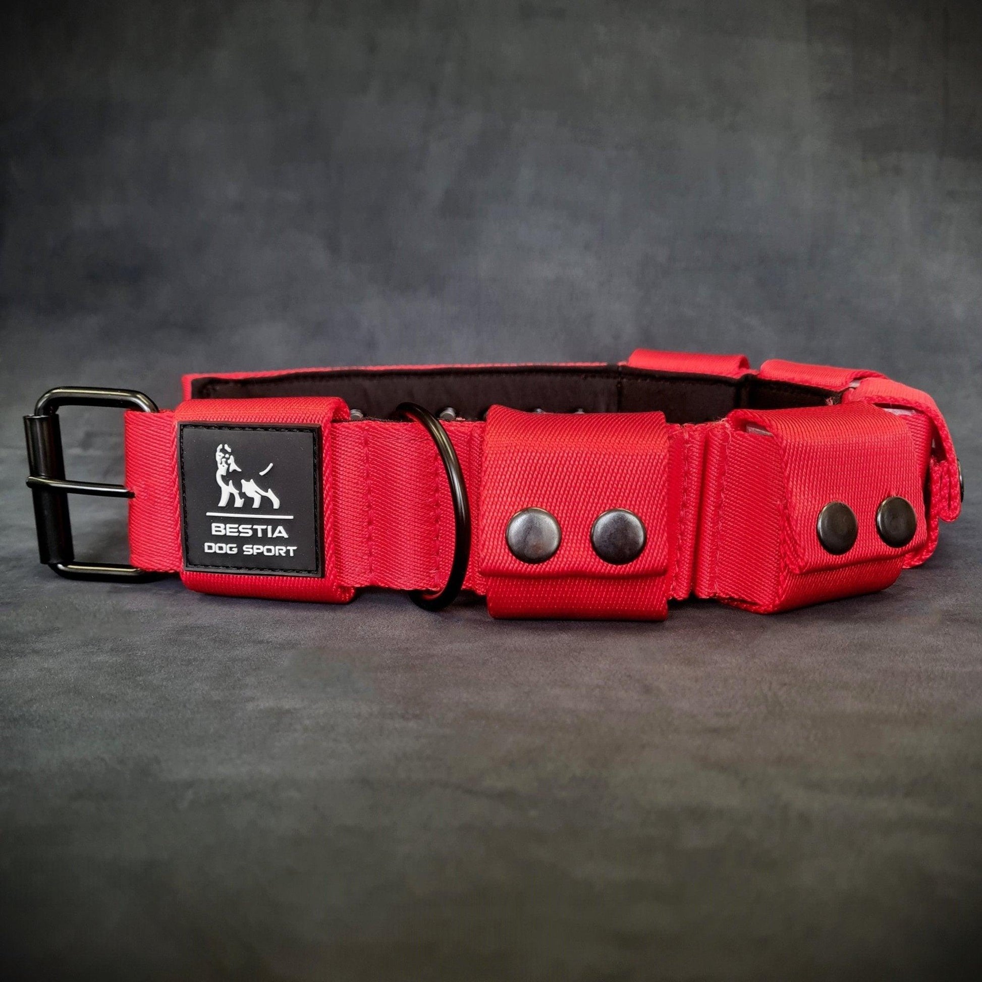 Weighted dog training collar- Red. Large breeds. 5 lbs total. removable weights-1